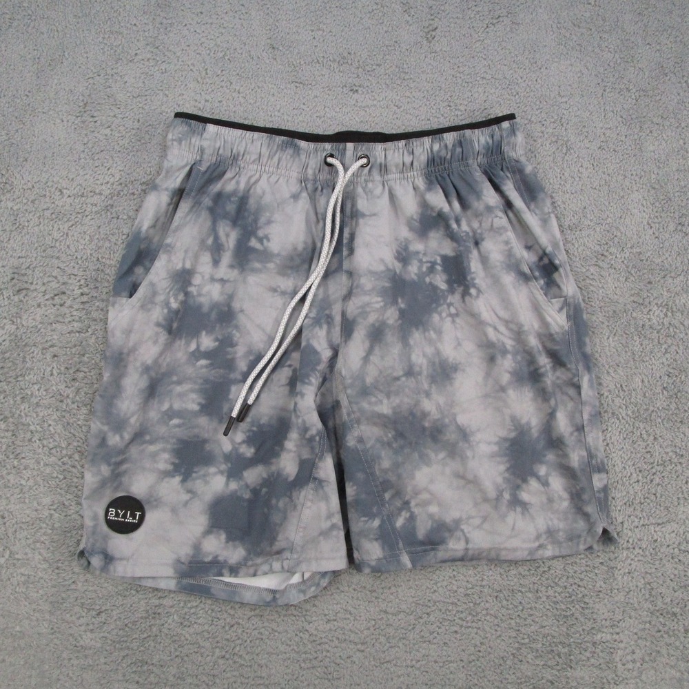 BYLT Premium Basics Active Short Mens Large Grey Tie Dye Lined Athletic Workout